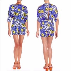DVF Silk Soleil Blue Floral Romper